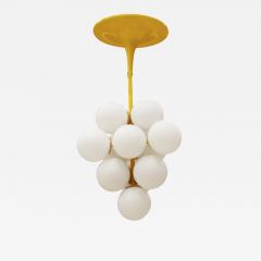 Mid Century Modern Yellow Cluster with White Opaline Italian Suspension Lamp - 3224551