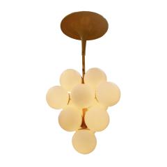 Mid Century Modern Yellow Cluster with White Opaline Italian Suspension Lamp - 3225519