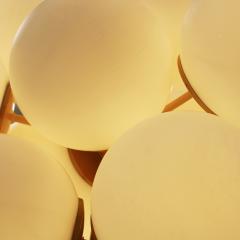 Mid Century Modern Yellow Cluster with White Opaline Italian Suspension Lamp - 3225520