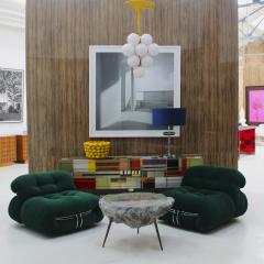 Mid Century Modern Yellow Cluster with White Opaline Italian Suspension Lamp - 3225521