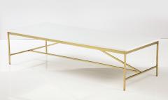 Mid Century Modern brass frame coffee table Designed by Paul McCobb - 2767673