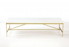 Mid Century Modern brass frame coffee table Designed by Paul McCobb - 2767674