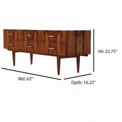 Mid Century Modern rosewood or walnut double dresser C 1960  - 3969286