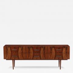 Mid Century Modern rosewood or walnut double dresser C 1960  - 3973355