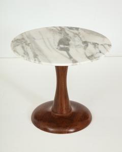 Mid Century Modern side table Walnut and Marble Top  - 822493