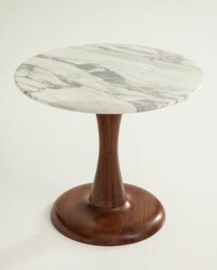 Mid Century Modern side table Walnut and Marble Top  - 822498