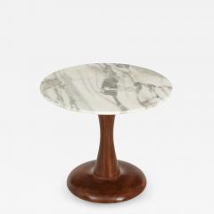 Mid Century Modern side table Walnut and Marble Top  - 824137