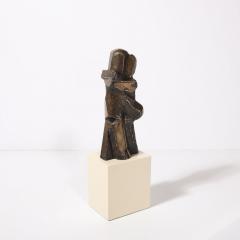 Mid Century Modernist Abstracted Figural Bronze Sculpture of an Embracing Couple - 4304297