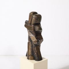 Mid Century Modernist Abstracted Figural Bronze Sculpture of an Embracing Couple - 4304299