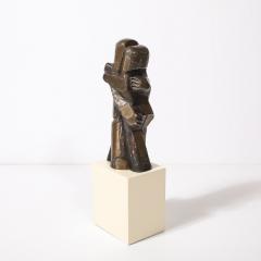 Mid Century Modernist Abstracted Figural Bronze Sculpture of an Embracing Couple - 4304300