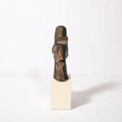 Mid Century Modernist Abstracted Figural Bronze Sculpture of an Embracing Couple - 4304303