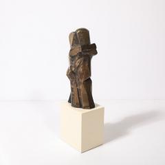 Mid Century Modernist Abstracted Figural Bronze Sculpture of an Embracing Couple - 4304308