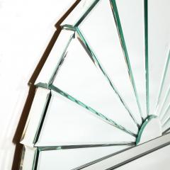 Mid Century Modernist Arch Form Beveled Directionally Tessellate Panel Mirror - 3275996