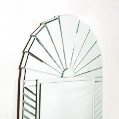 Mid Century Modernist Arch Form Beveled Directionally Tessellate Panel Mirror - 3276000