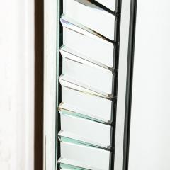 Mid Century Modernist Arch Form Beveled Directionally Tessellate Panel Mirror - 3276075
