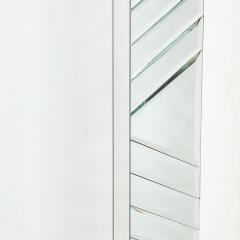 Mid Century Modernist Arch Form Beveled Directionally Tessellate Panel Mirror - 3276096