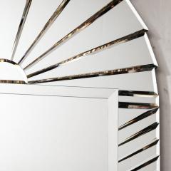 Mid Century Modernist Arch Form Beveled Directionally Tessellate Panel Mirror - 3276159