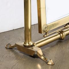 Mid Century Modernist Articulating Brass Full Length Cheval Mirror - 3352855