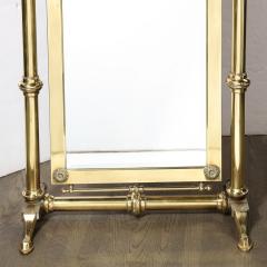 Mid Century Modernist Articulating Brass Full Length Cheval Mirror - 3352926