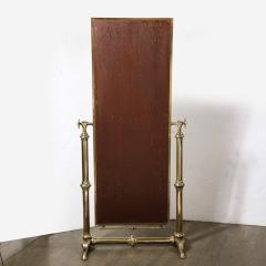 Mid Century Modernist Articulating Brass Full Length Cheval Mirror - 3352963