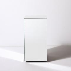 Mid Century Modernist Beveled Mirror Pedestal with Smoked Top - 3751887