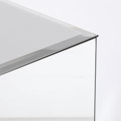 Mid Century Modernist Beveled Mirror Pedestal with Smoked Top - 3751889