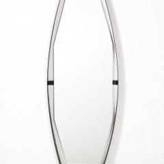 Mid Century Modernist Black Enameled Bronze Frame Brushed Brass Mirror - 3276368