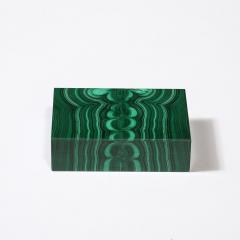 Mid Century Modernist Book Matched Malachite Box - 3703453