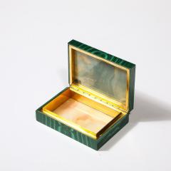 Mid Century Modernist Book Matched Malachite Box - 3703465