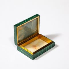 Mid Century Modernist Book Matched Malachite Box - 3703521