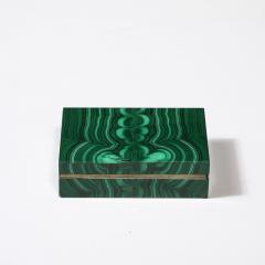 Mid Century Modernist Book Matched Malachite Box - 3703542