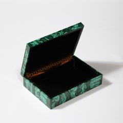 Mid Century Modernist Book Matched Malachite Box - 3703562