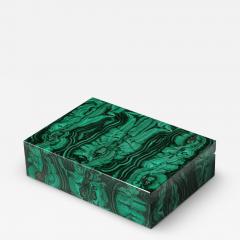 Mid Century Modernist Book Matched Malachite Box - 3706542