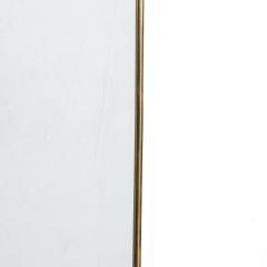 Mid Century Modernist Brass Wrapped Mirror W Rounded Arch Motif - 3375933