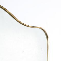 Mid Century Modernist Brass Wrapped Mirror W Rounded Arch Motif - 3376088
