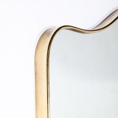 Mid Century Modernist Brass Wrapped Mirror W Rounded Arch Motif - 3376089