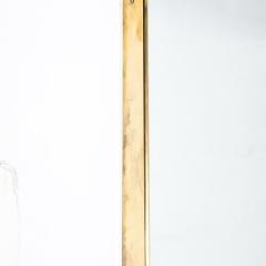 Mid Century Modernist Brass Wrapped Mirror W Rounded Arch Motif - 3376188