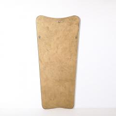 Mid Century Modernist Brass Wrapped Mirror w Curvilinear Tapered Form - 4438487