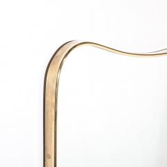 Mid Century Modernist Brass Wrapped Mirror w Curvilinear Tapered Form - 4438491