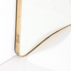 Mid Century Modernist Brass Wrapped Mirror w Curvilinear Tapered Form - 4438493