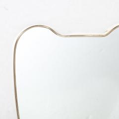 Mid Century Modernist Brass Wrapped Shield Form Mirror - 3443046