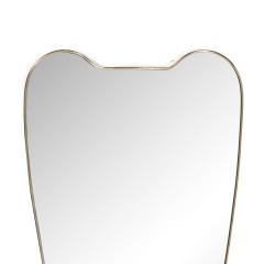Mid Century Modernist Brass Wrapped Shield Form Mirror - 3443048