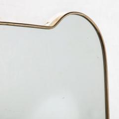 Mid Century Modernist Brass Wrapped Shield Form Mirror - 3443204