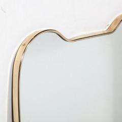 Mid Century Modernist Brass Wrapped Shield Form Mirror - 3443209