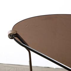 Mid Century Modernist Bronze Smoked Glass Cocktail Occasional Table - 3352664