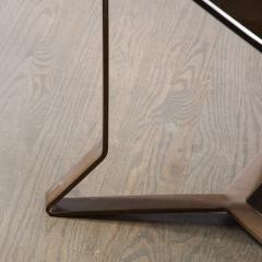 Mid Century Modernist Bronze Smoked Glass Cocktail Occasional Table - 3352665