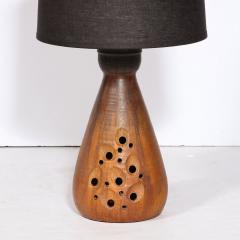 Mid Century Modernist Ceramic Table Lamp in Graphite and Red Iron Oxide Glaze - 3040378