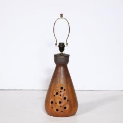 Mid Century Modernist Ceramic Table Lamp in Graphite and Red Iron Oxide Glaze - 3040410