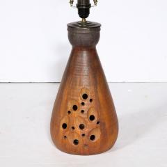 Mid Century Modernist Ceramic Table Lamp in Graphite and Red Iron Oxide Glaze - 3040411