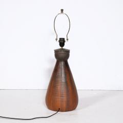 Mid Century Modernist Ceramic Table Lamp in Graphite and Red Iron Oxide Glaze - 3040413